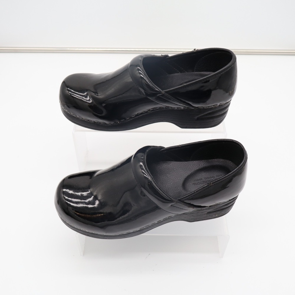 Croft & Barrow Juliana Clogs Womens US 7.5M Black Patent Leather Slip On Shoes
